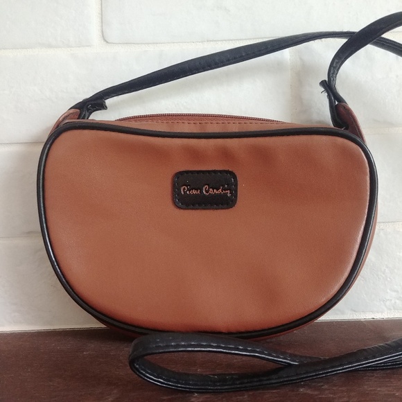 4/$20 Vintage Pierre Cardin brown black vinyl small leather shoulder min… - Picture 1 of 9